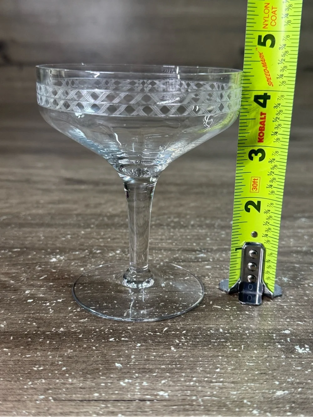 Fostoria Irish Lace Stemmed Champagne Tall Sherbet (Stem 880, Etch 36) 4 3/8”